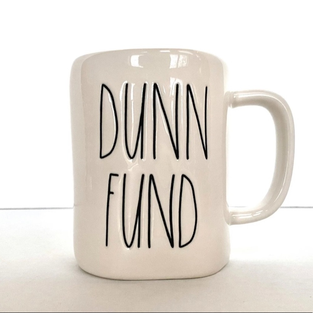 Rae Dunn DUNN FUND Ceramic Coffee Cup Mug by Magenta White/Black